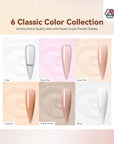 6 classic color acrylic powder set