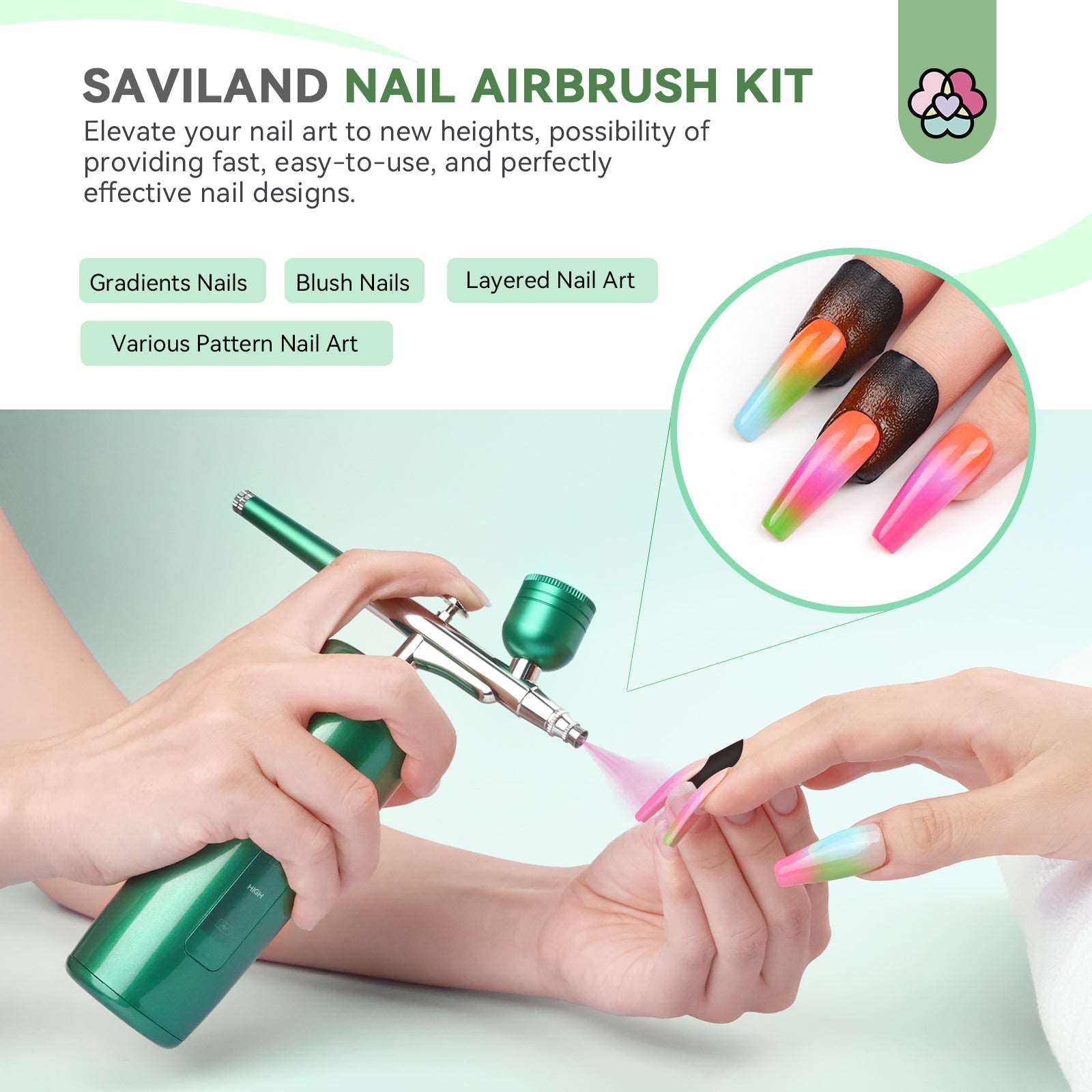 【さくら】ハンディエアブラシシステム Airbrush for Nails Kit Portable Cordless Nail System | SAVILAND