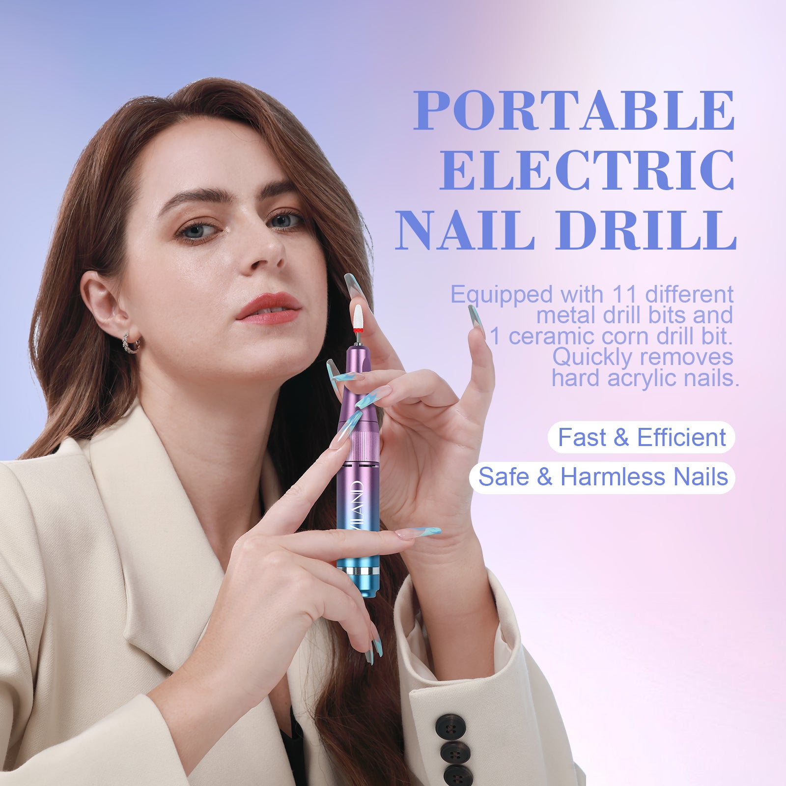 Electric Nail Drill 40000RPM Rechargeable Nail File | SAVILAND