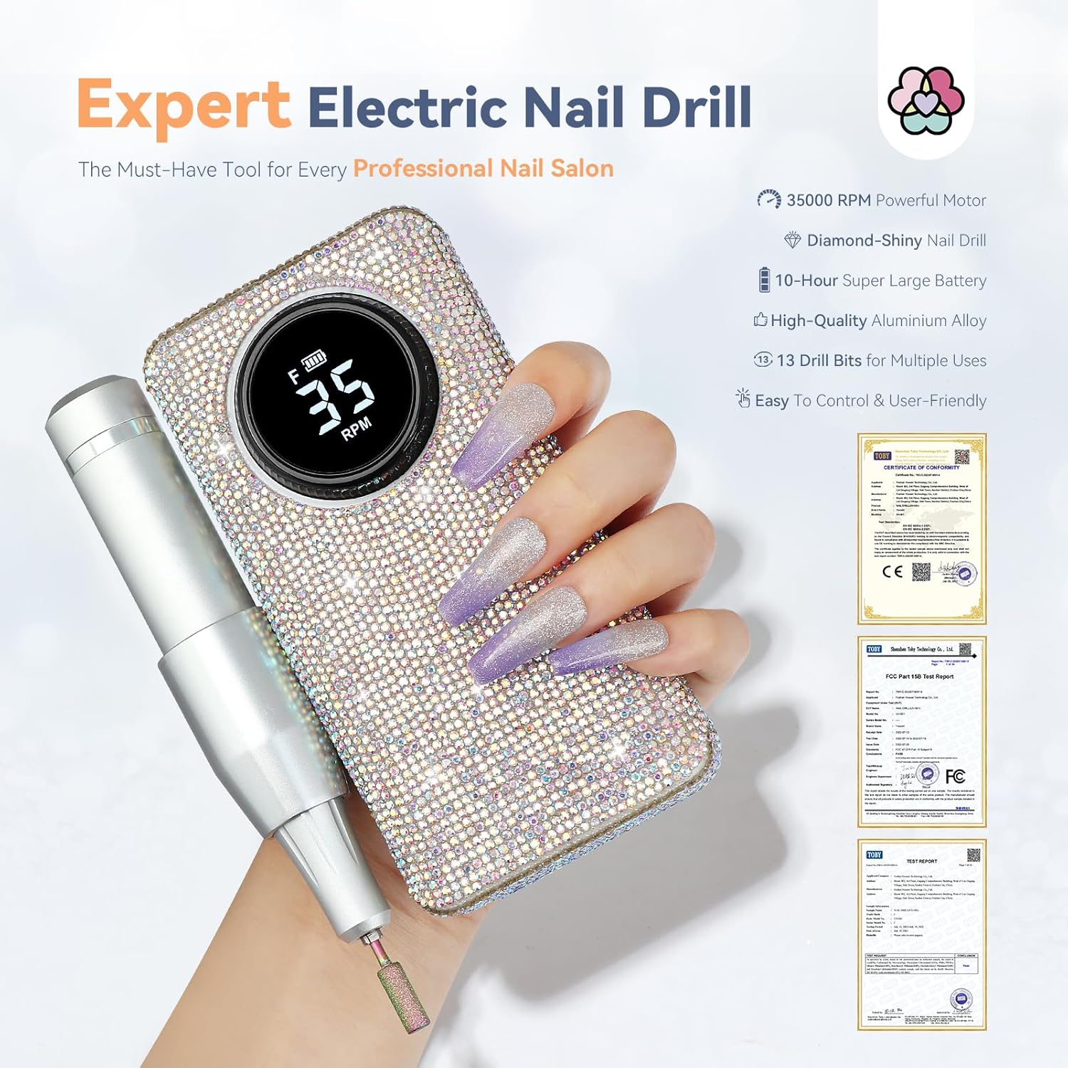 Rhinestone Nail Drill 35000RPM | SAVILAND