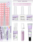 Toenails Ombre Press On Nails Kit with Full Tools