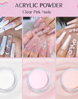 Saviland Clear Pink Nude Acrylic Nail powder Kit