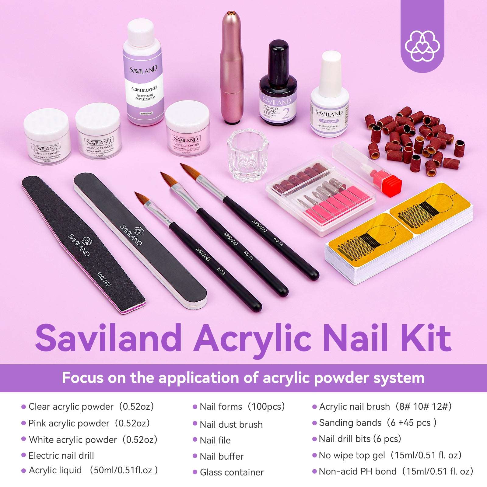 Acrylic Nail Kit with Drill Complete Starter Set | SAVILAND