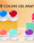 48 Colors Gel Paint Nail Kit - Gel Nail Polish Kit with 15pcs Nail Brush