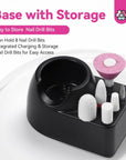 black nail drill with base with storage
