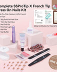 what's in the Brown and White Coffin French Tip Nails Kit