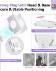 strong magnetic head % base secure hands free nail lamp