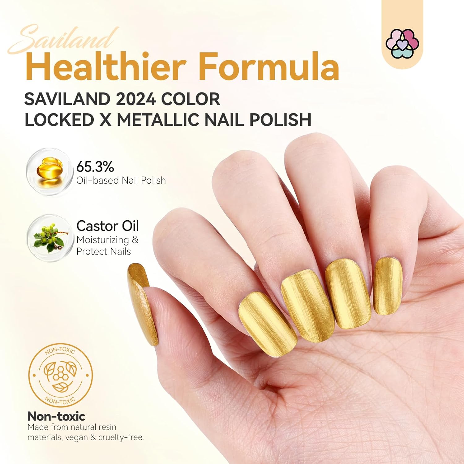 Gold Metallic Nail Polish | SAVILAND