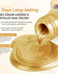 The inside of metallic gold chrome nail polish