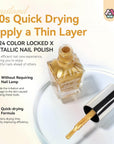 60s quick drying metallic gold chrome nail polish