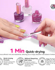 quick dry 12 Colors Glitter Nail Polish set