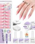 SSProTip X? Medium Almond Ombre French Tip Press On Nails Kit
