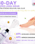 french tip press on toenails kit with nail glue