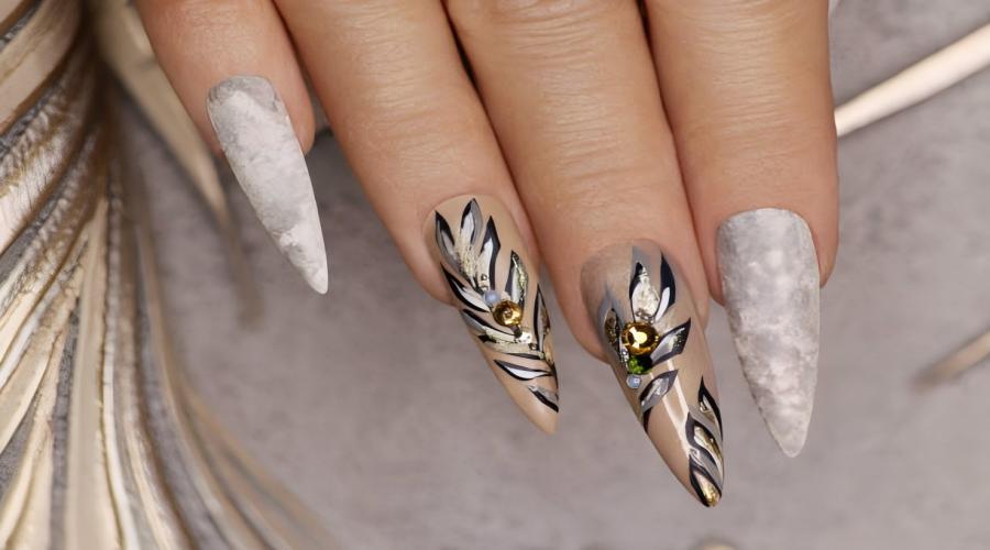 Saviland Gray Acrylic nails design