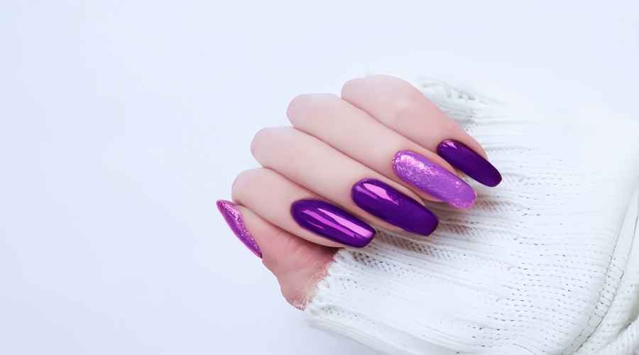 Purple Acrylic Nails