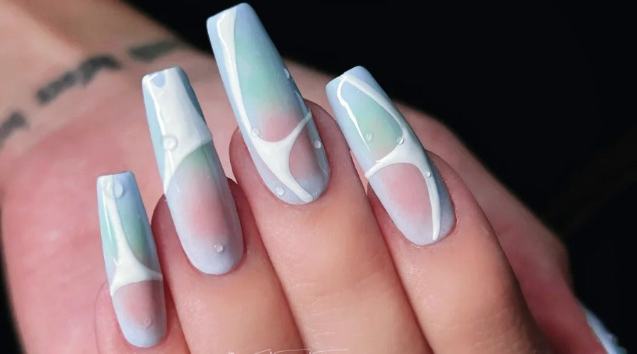 airbrush ombre nails-summer ombre nails