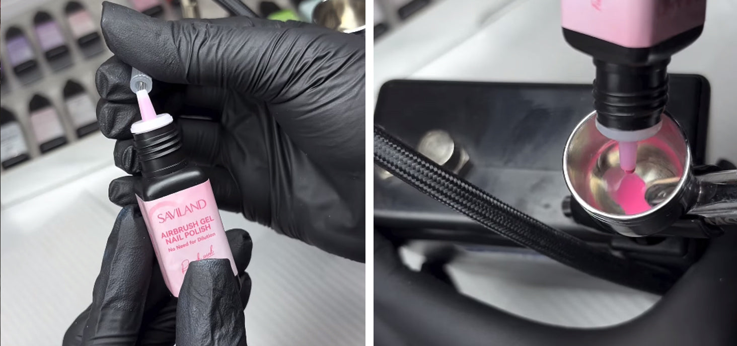 how to use gel polish in an airbrush gun