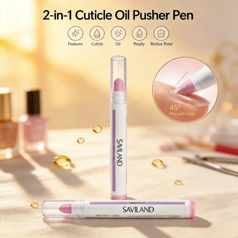 2PCS Cuticle Oil Pen & Ceramic Cuticle Remover for Healthy Nails