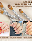 4PCS Acrylic Nail Brush Size 6/10/12/14 -Pink Leopard Print