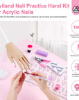 Silicone Practice Hand for Acrylic Nails, Upgraded Flexible Moveable Fake Hands