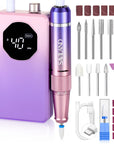 40000RPM Electric Nail Drill for Acrylic Nails, Low Noise Purple (Ships to US Only)