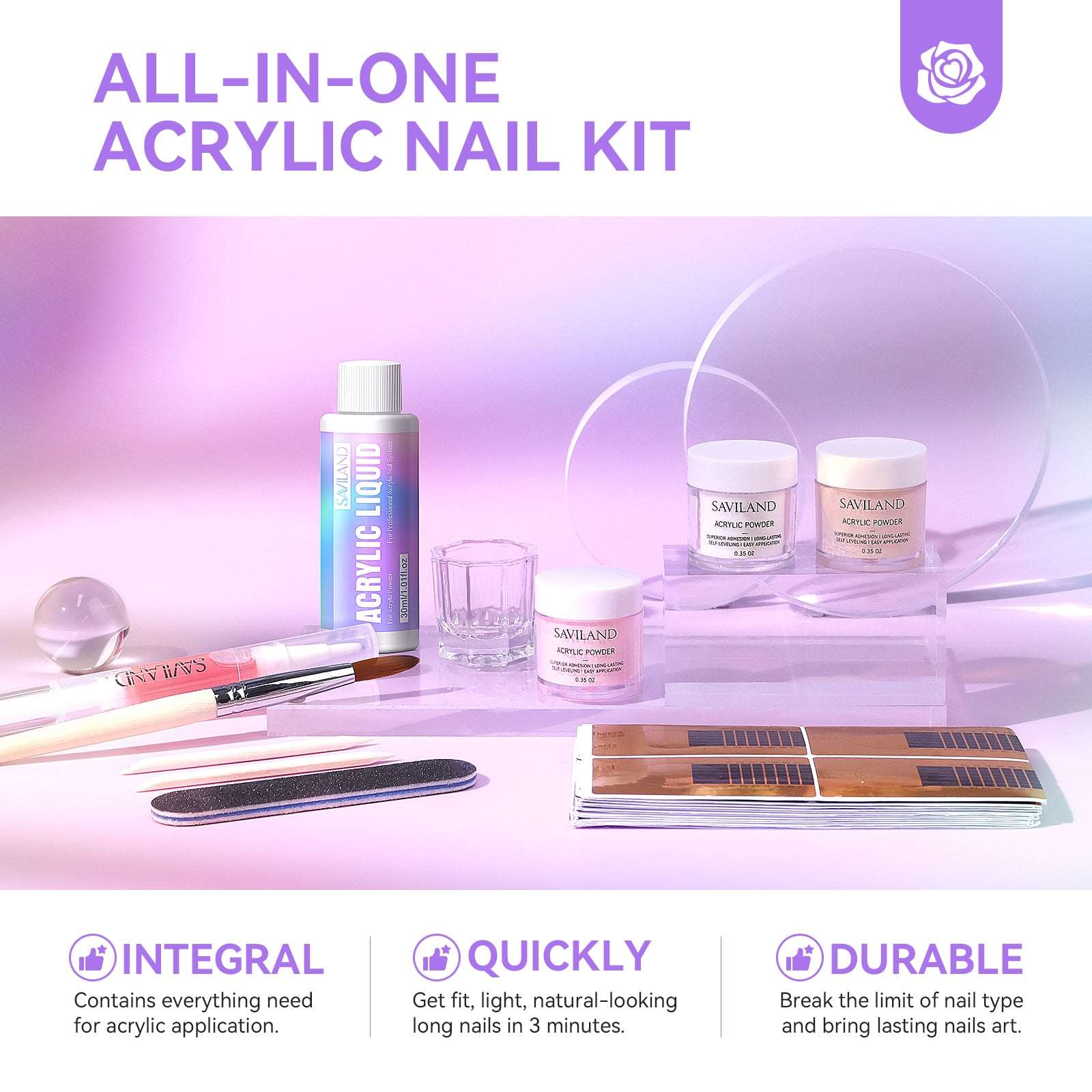 Acrylic Powder and Liquid Set-Clear Pink Nude Acrylic Nail Kit