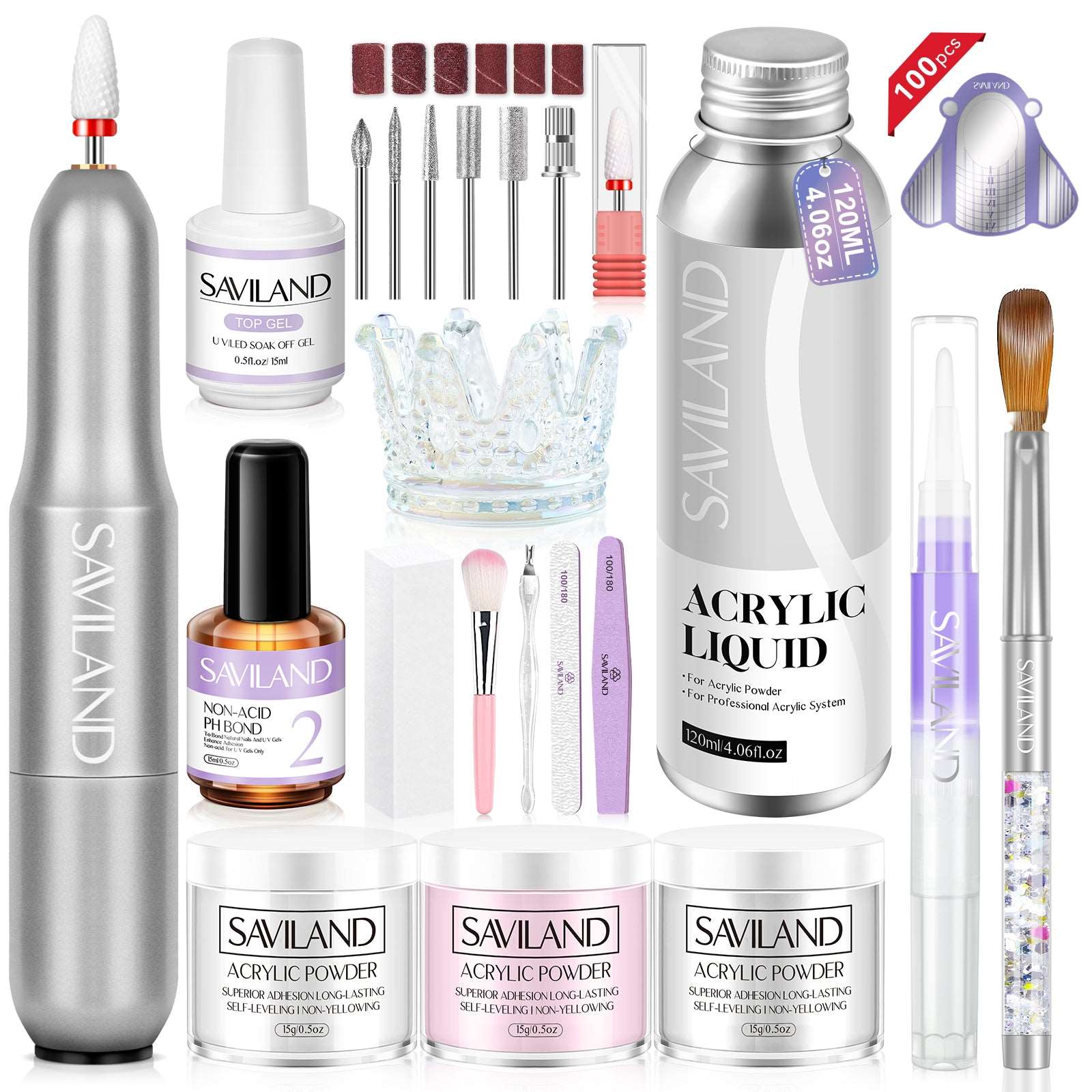 Acrylic Nail Kit with Nail Drill - Professional Use Only Acrylic Powder