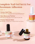 Gel Nail Glue with Nail Dehydrator and Non-acid PH Bond Nail Tools Gel Nail Kit