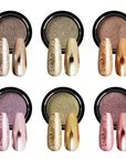 6 Jars Holographic Gold Chrome Nail Powder