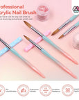 5 PCS Acrylic Nail Brush Set - Size 4/8/10/12/16