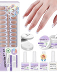 Long Square French Tip Press-On Nail Kit