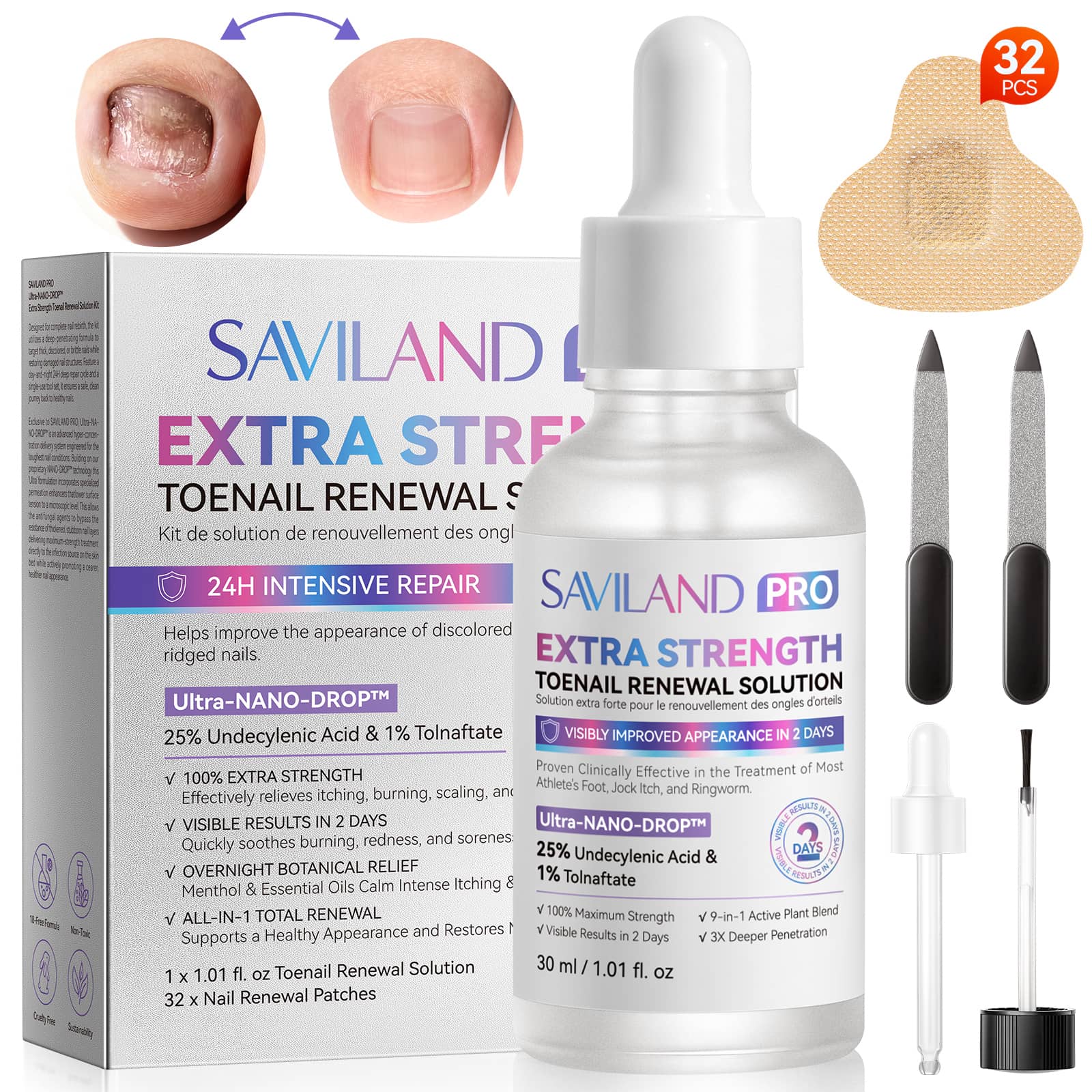 Extra-Strength Day &amp; Night Antifungal Toenail Care System