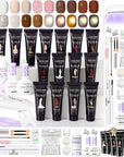 15-Color Nude Glitter Cat Eye Poly Gel Kit (Ships to US Only)