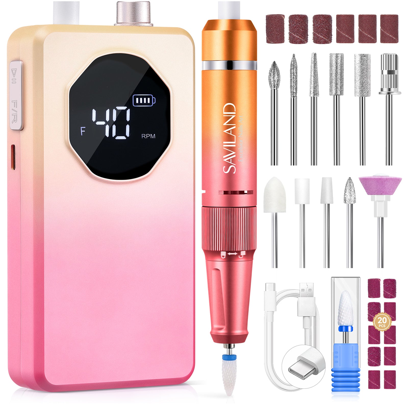 40000RPM Electric Nail Drill Kit for 30S Quick Removal (Ships to US Only)