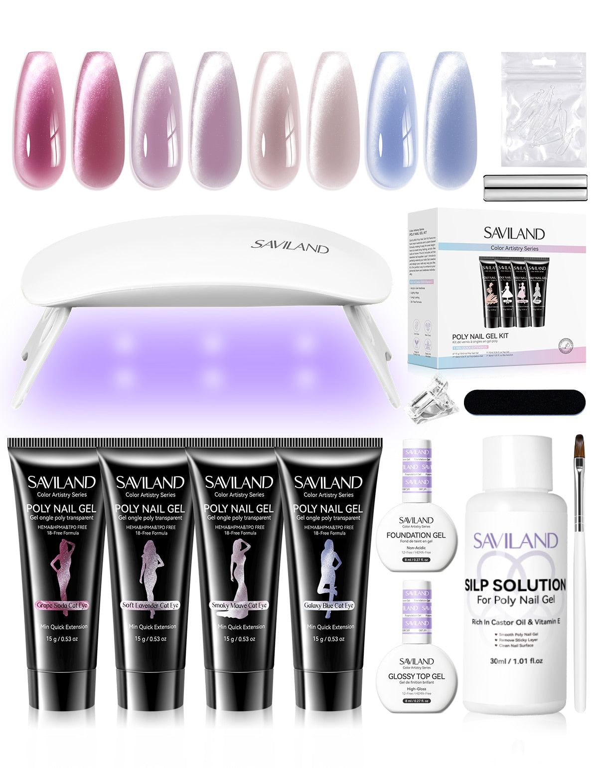 4-Color Purple HEMA-Free Poly Gel Nail Set for Creative Nail Art