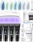 Cat Eye Poly Gel Kit with UV Lamp, Dual Forms & Nail Brush