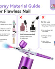 30 PSI LCD Nail Airbrush Machine with 0.3mm Nozzle – Royal Purple