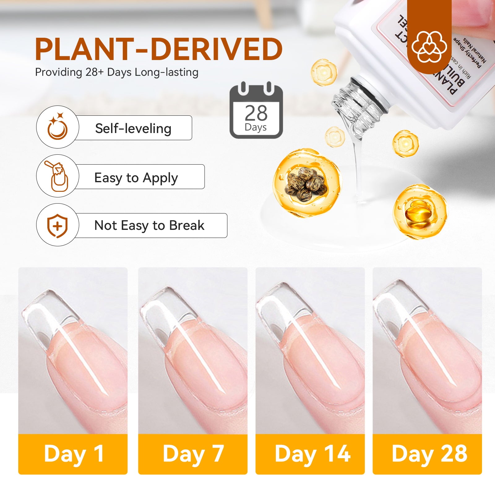 Clear Builder Gel in a Bottle with Castor Oil &amp; Vitamin E – 15ml
