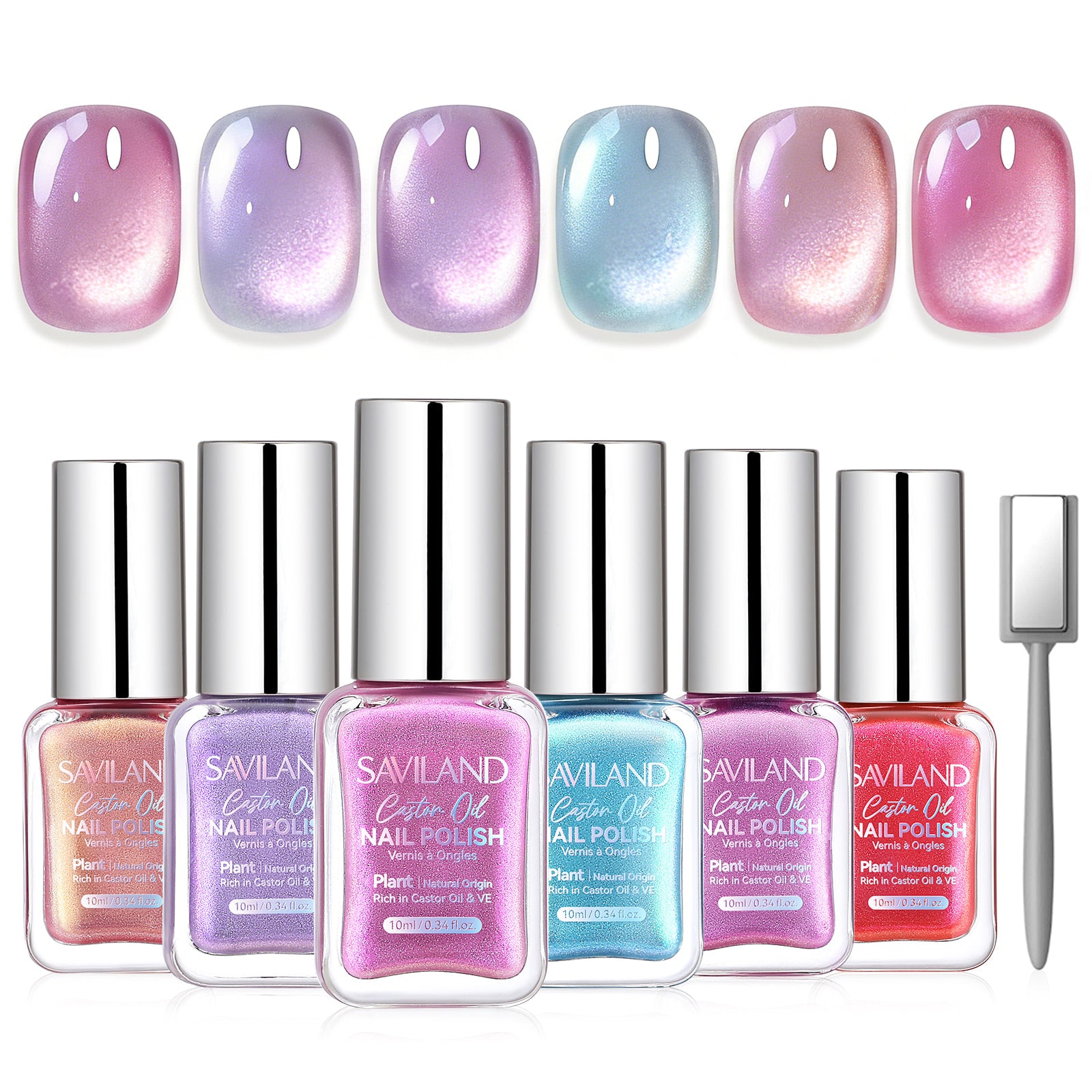 6-Color Romantic Cat Eye Nail Polish Set (Ships to US Only)