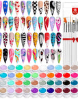 48 Colors Gel Paint Nail Kit - Gel Nail Polish Kit with 15pcs Nail Brush