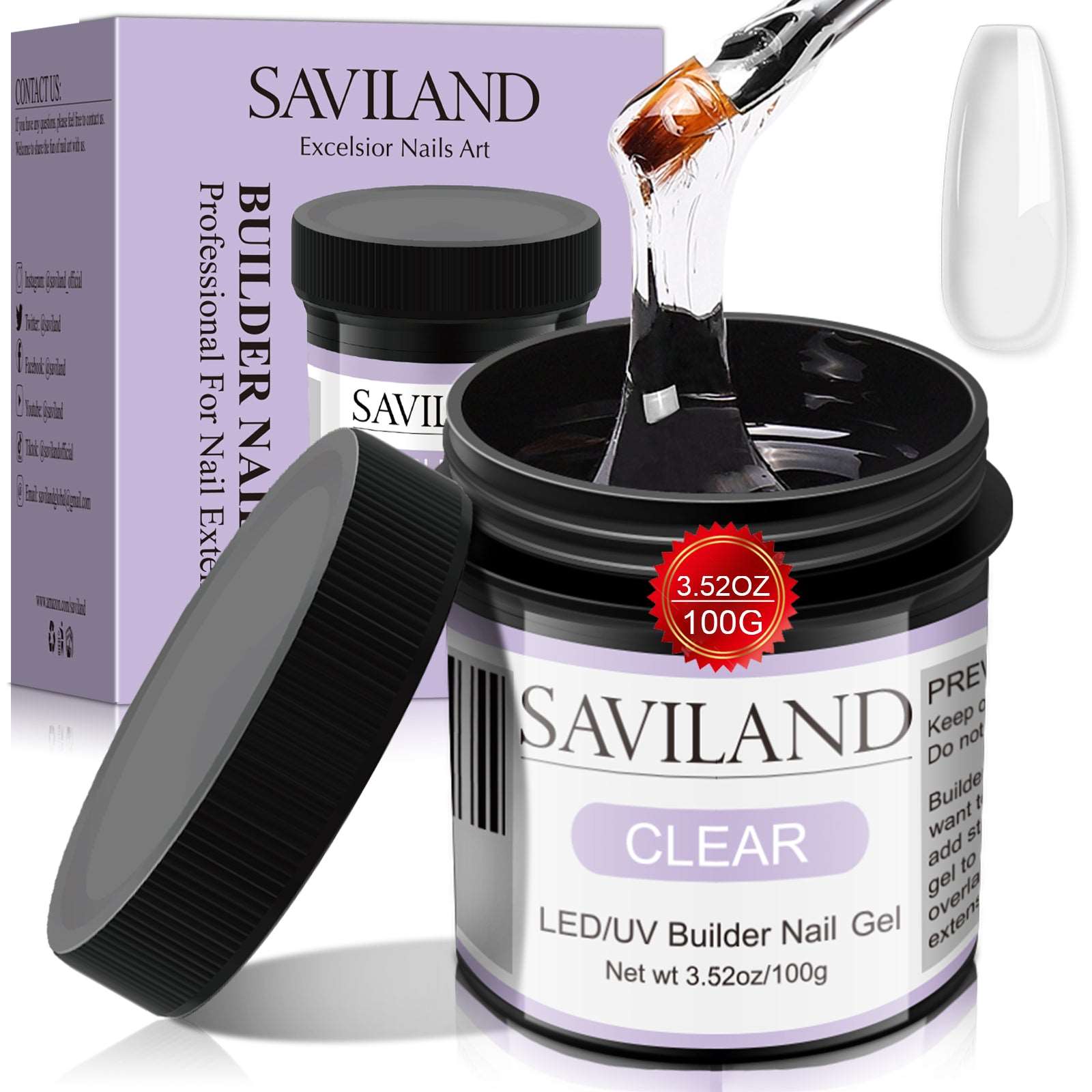 100g/3.5oz Large Capacity Clear Builder Nail Gel