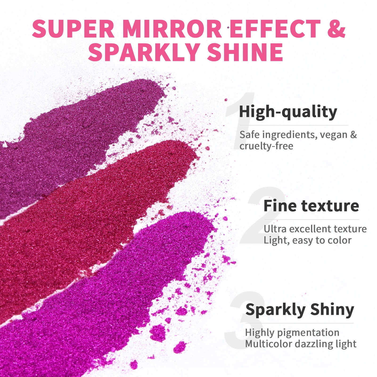 48-Color Chrome Nail Powder Set – Mirror, Aurora &amp; Holographic Effects