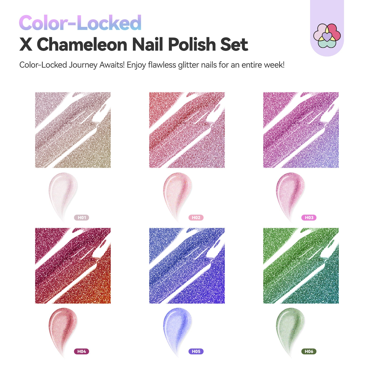 6-Color Chameleon Aurora Nail Polish Set (Ships to US Only)