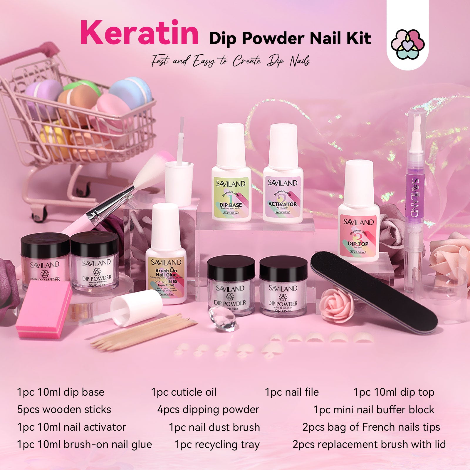 Keratin Dip Powder Nail Kit for Strong Healthy Nails