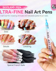 12 Colors 3D Nail Art Pens for Creative Nail Designs (Ships to US Only)