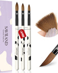 Free 3pcs Acrylic Nail Brush Set Size 8/10/14