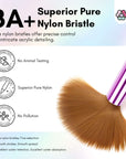 3pcs Acrylic Nail Brush Set, Size 8/10/14 Kolinsky Acrylic Nail Brushes