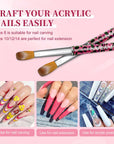 4PCS Acrylic Nail Brush Size 8/10/12/14