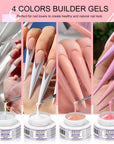 4 Basic Colors Builder Nail Gels Nail Kit