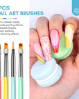 6pcs Rainbow Nail Art Brush Set